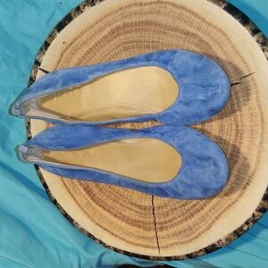 J. Crew Blue Suede Cece Flats 8W